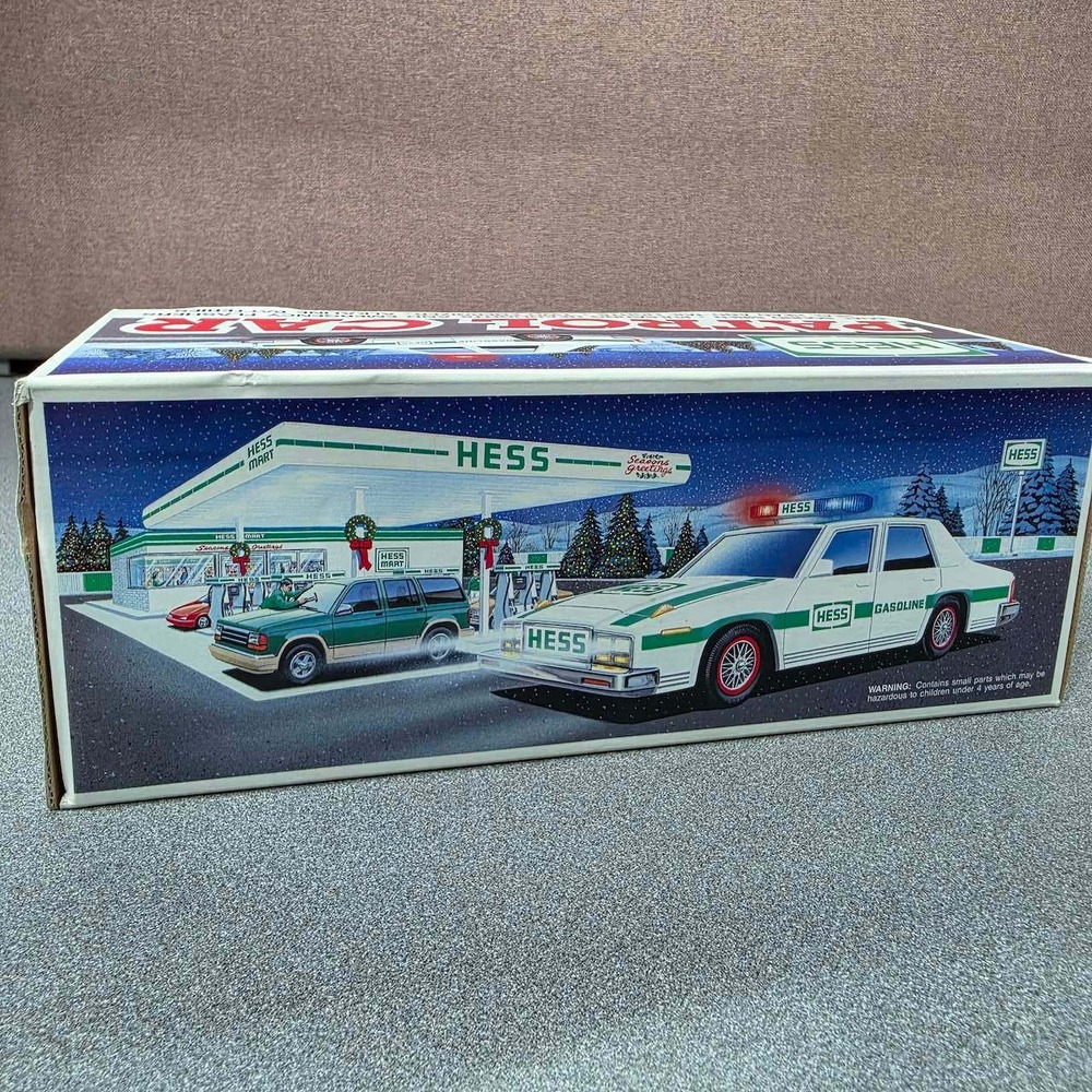 Hess Patrol Car Toy 1993 White Green Excellent Dual Siren Lights Flashers